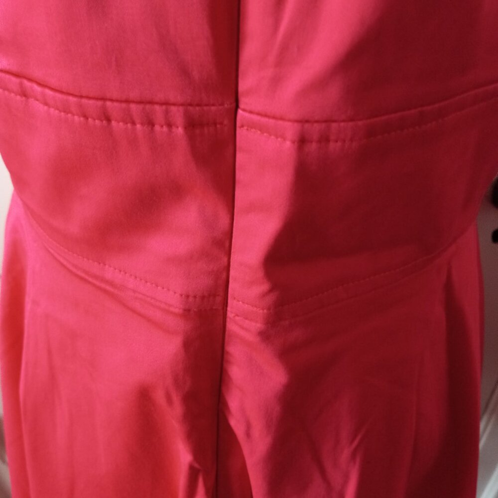 FRENCH CONNECTION DEEP CORAL COTTON SLEEVELESS DRESS NEW NWOT 8 - Picture 7 of 11